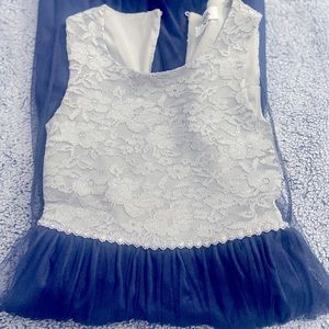 Girls blue and grey/silver dress- new without tags